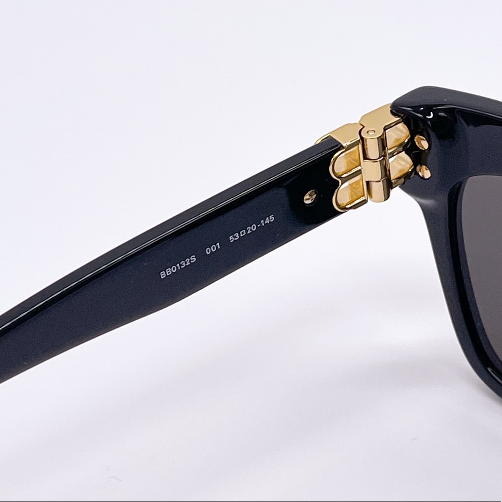 NEW BALENCIAGA BB0132S 001 BLACK CAT EYE SUNGLASSES - Picture 11 of 12